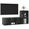 vidaXL 2-tlg. TV-Schrank-Set Hochglanz-Grau Holzwerkstoff