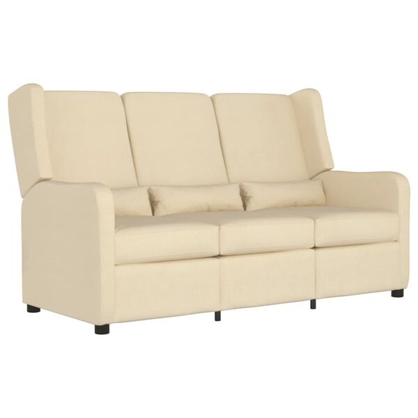vidaXL 3-Sitzer Massagesessel Creme Stoff
