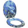 vidaXL Toilettensitz 2 pcs Blau 44 x 38 cm MDF-Platte