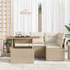 vidaXL Garten-Sofa-Set mit Speicher 5 pcs Beige Poly Rattan