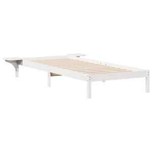 vidaXL Bettgestell mit Nachttischen Wei&szlig; 90 x 220 cm