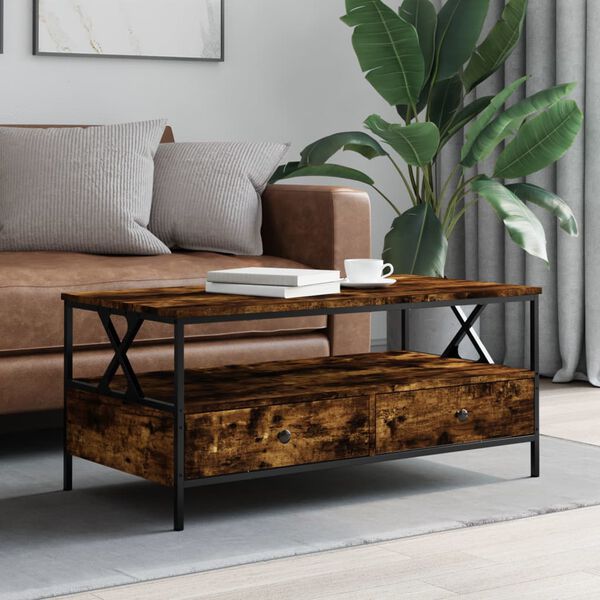 vidaXL Couchtisch R&auml;uchereiche 100x51x45 cm Holzwerkstoff