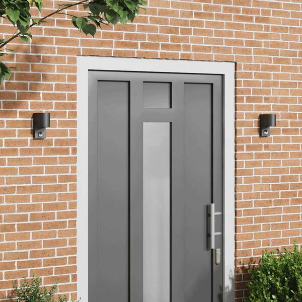 vidaXL Außenwandlampen 2 pcs Schwarz 12 x 7 x 15 cm Edelstahl