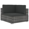 vidaXL 4-tlg. Garten-Sofagarnitur mit Auflagen Poly Rattan Grau