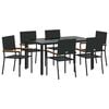 vidaXL Garten Essgruppe 7 Stk. Schwarz Poly-Rattan