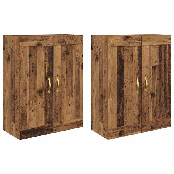 vidaXL Wandmontierter Schrank 2 pcs Altholz 69,5 x 34 x 90 cm