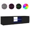 vidaXL TV-Schrank mit LED-Leuchten Schwarz 140x40x36 cm