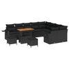vidaXL Gartensofa-set mit Kissen 12 pcs Schwarz Poly-Rattan