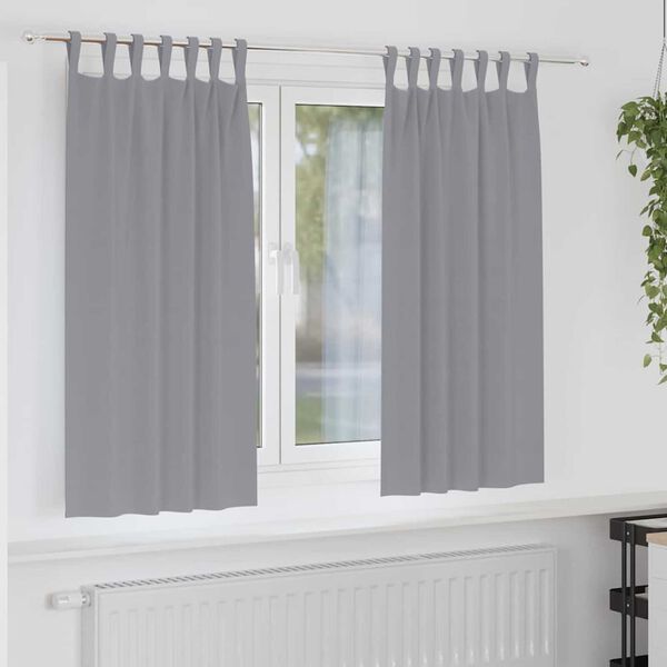 vidaXL Verdunkelungs-Vorh&auml;nge mit Ringen 2 pcs Hellgrau 175 x 140 cm