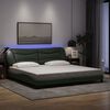 vidaXL Bettgestell mit LED ohne Matratze "Hvar" Dunkelgrau 200x200 cm Stoff