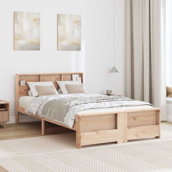 vidaXL Bettrahmen mit Kopfteil Braun 140 x 190 cm Holzwerkstoff