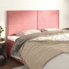 vidaXL Kopfteil Rosa 200 x 5 x 118/128 cm Samt