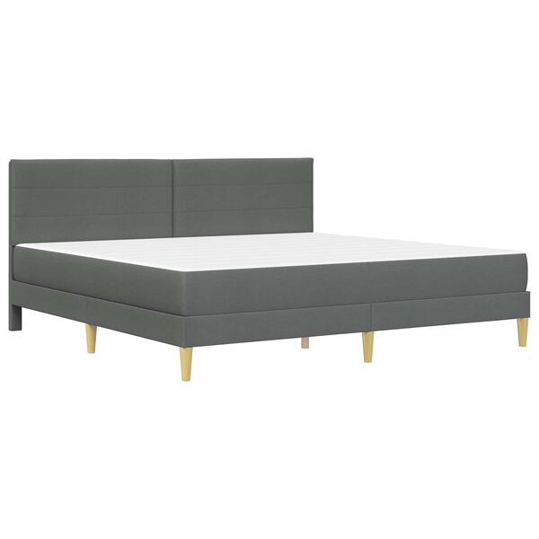 vidaXL Bettgestell mit Matratze Dunkelgrau 180 x 200 cm Stoff