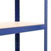 vidaXL Lagerregale mit 4 B&ouml;den 2 Stk. Blau Stahl & Holzwerkstoff
