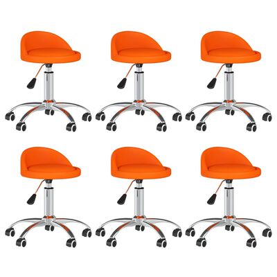vidaXL Esszimmerstühle 6 Stk. Drehbar Orange Kunstleder