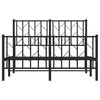 vidaXL Bettgestell mit Kopf- und Fu&szlig;teil Metall Schwarz 120x200 cm