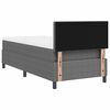 vidaXL LED Boxspringbett Hellgrau und Wei&szlig; 100 x 200 cm Cordstoff