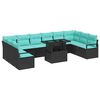 vidaXL Gartensofa-set 11 Stk. 10-Sitzanzahl Schwarz und Blau