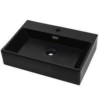 Produktbild von VidaXL Waschbecken Keramik Waschbecken Mit Hahn-Überlaufloch Schwarz