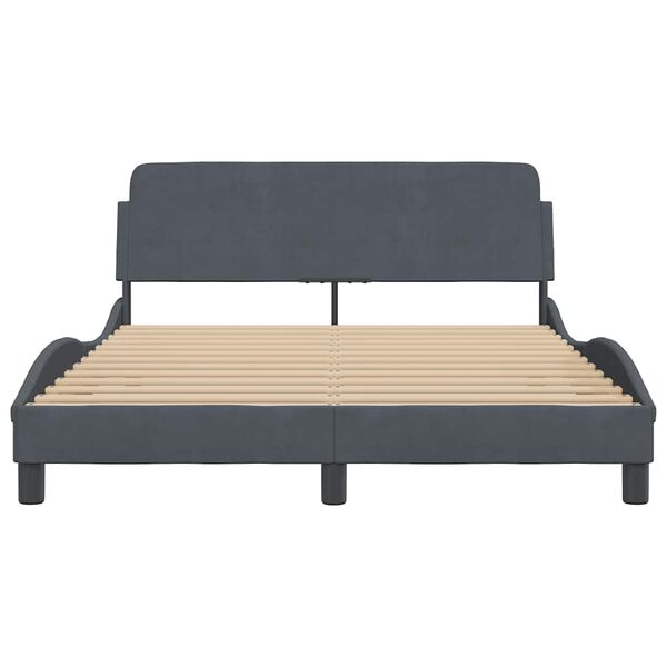 vidaXL Bettgestell "Dover" Dunkelgrau 120x200 cm Samt