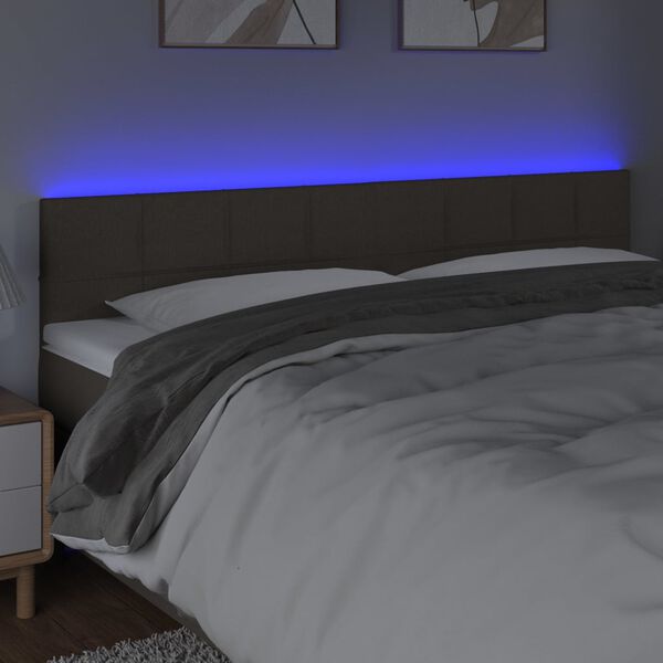 vidaXL LED Kopfteil Taupe 160x5x78/88 cm Stoff