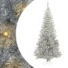 vidaXL Weihnachtsbaum mit LED-Beleuchtung Silber 180 cm PET und Stahl