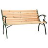 vidaXL Gartenbank 123 cm Gusseisen und Massivholz Tanne