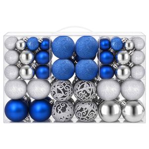 vidaXL Weihnachtskugeln 100 Stk. Blau und Silbern 3 / 4 / 6 cm