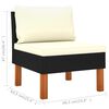 vidaXL 6-tlg. Garten-Lounge-Set mit Kissen Poly Rattan Schwarz
