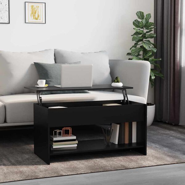 vidaXL Couchtisch Schwarz 102x50x52,5 cm Holzwerkstoff