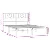 vidaXL Bettgestell mit Kopfteil Metall Wei&szlig; 150x200 cm