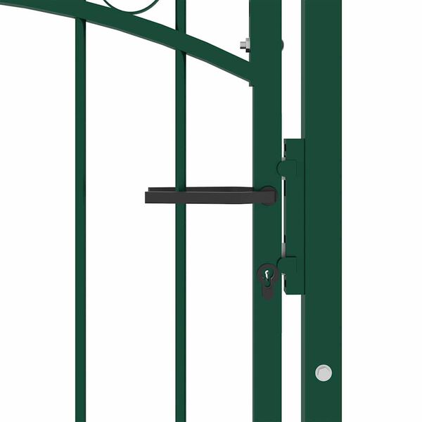 vidaXL Zauntor mit Gew&ouml;lbter Spitze Stahl 102x136 cm Gr&uuml;n