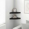 vidaXL Eck-Schweberegale 2 Stk. Schwarz 35x35x3,8 cm MDF