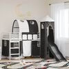 vidaXL Kinderloftbett Wei&szlig; und Schwarz 90 x 190 cm Metall