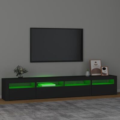 vidaXL TV-Schrank mit LED-Leuchten Schwarz 240x35x40 cm