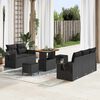vidaXL Gartensofa-set mit Kissen 10 pcs Schwarz Poly-Rattan