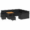 vidaXL Gartensofa-set 12 Stk. 7-Sitzanzahl Schwarz Poly Rattan
