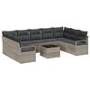 vidaXL Sofa Set 10 stk. Hellgrau [Synthetisch]: Poly Rattan