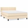 vidaXL Boxspringbett mit Matratze Creme 140x200 cm Stoff