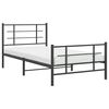 vidaXL Bettgestell mit Kopf- und Fu&szlig;teil Metall Schwarz 107x203 cm