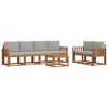 vidaXL Outdoor-Sofagarnitur mit Kissen 7 pcs Nat&uuml;rlich und Hellgrau
