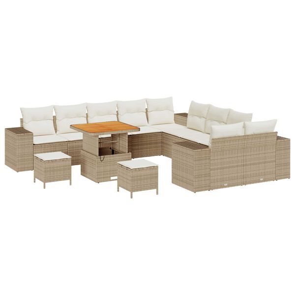 vidaXL Garten-Sofa-Set 13 pcs Beige und Creme 80 x 80 x 71 cm