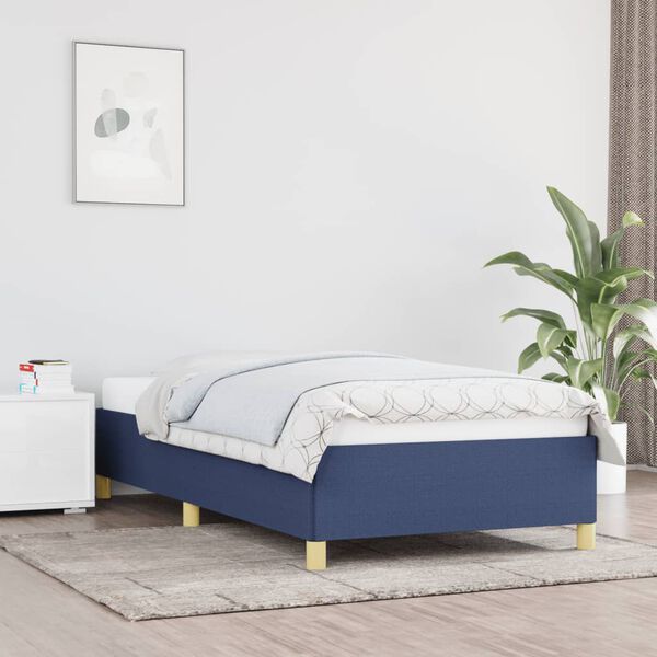 vidaXL Bettgestell ohne Matratze Blau 100x200 cm Stoff