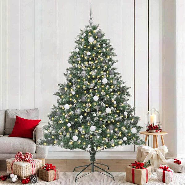 vidaXL K&uuml;nstlicher Weihnachtsbaum mit 300 LEDs mit St&auml;nder Gr&uuml;n 210 cm
