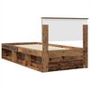 vidaXL Bettrahmen mit Kopfteil Altholz 90 x 190 cm Holzwerkstoff