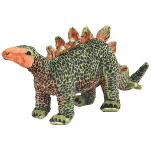 vidaXL Pl&uuml;schtier Stegosaurus Stehend Pl&uuml;sch Gr&uuml;n und Orange XXL