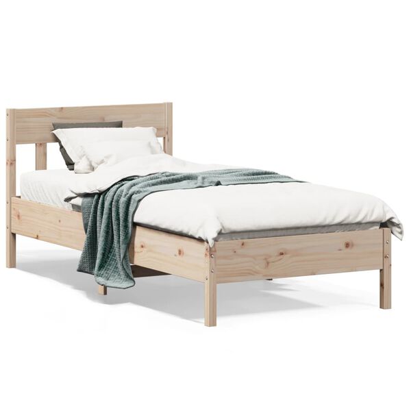 vidaXL Massivholzbett ohne Matratze 75x190 cm Kiefernholz