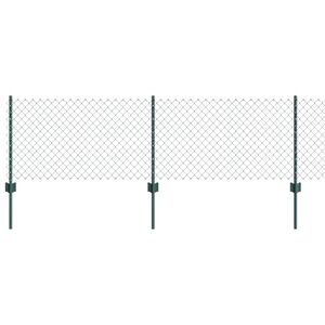 vidaXL Maschendrahtzaun mit Pfosten 10 x 0,6 m PVC-beschichteter Stahl