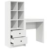 vidaXL Schreibtisch mit Schubladen 2 pcs Wei&szlig;