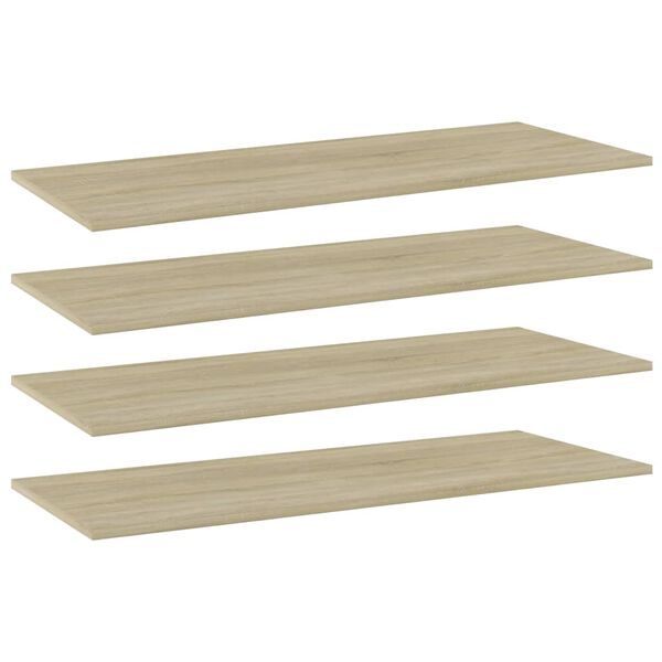 vidaXL B&uuml;cherregal-Bretter 4 Stk. Sonoma-Eiche 100x40x1,5 cm